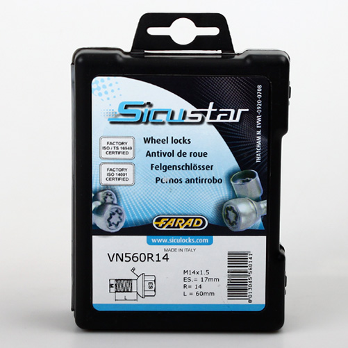 Zajišťovací šrouby SICUSTAR M14x1,5x60mm, koule, klíč 17