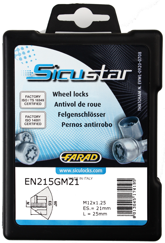Zajišťovací matice SICUSTAR M12x1,25mm, kužel, otevřená, klíč 21