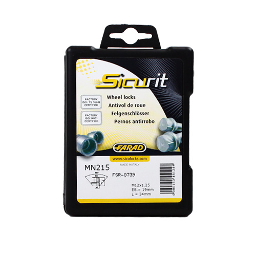 Zajišťovací matice SICURIT M12x1,25mm, kužel, otevřená, klíč 19