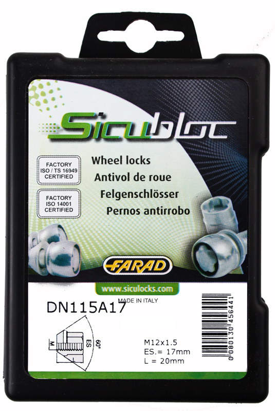 Zajišťovací matice SICUBLOC M12x1,50mm, kužel, otevřená, klíč 17