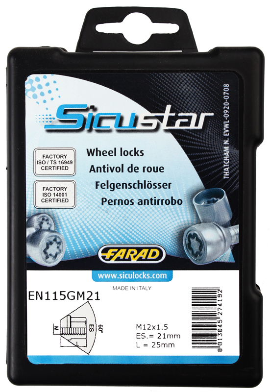 Zajišťovací matice SICUSTAR M12x1,5mm, kužel, otevřená, klíč 21
