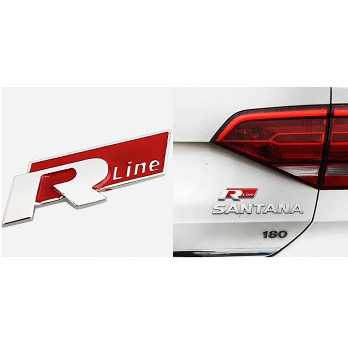 Samolepka 3D R-LINE, barva červená/chrom