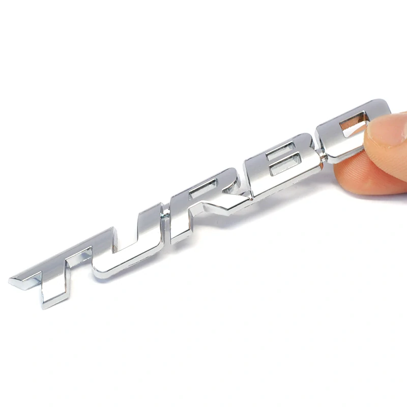 2x Samolepka 3D TURBO, barva chrom