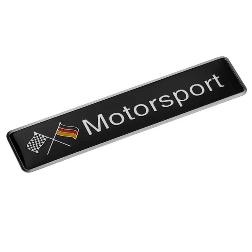 2x Samolepka 3D Motorsport, barva chrom/černá