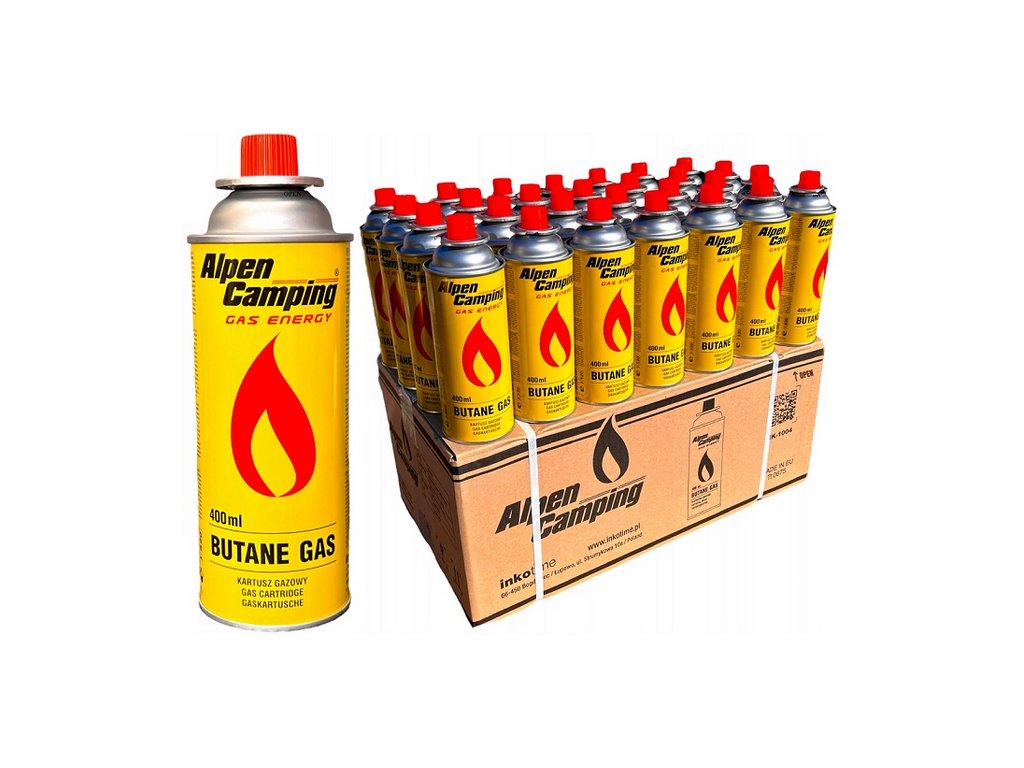 Plynová kartuše butan do plynových vařičů Alpen Camping 400ml, 28ks 