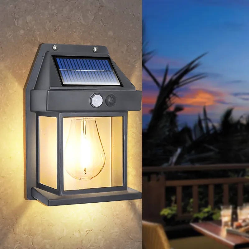 Sada 3ks solární nástěnné světlo s detektorem pohybu RETRO 600LM 120°