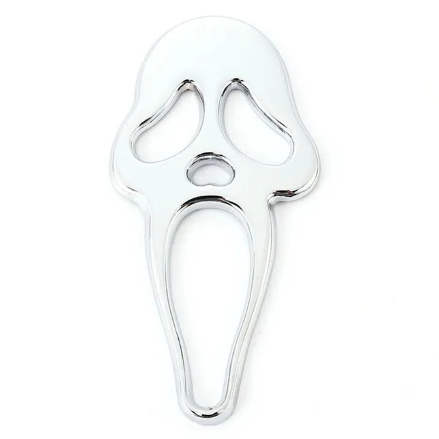 2x Samolepka 3D Maska GHOST, barva chrom