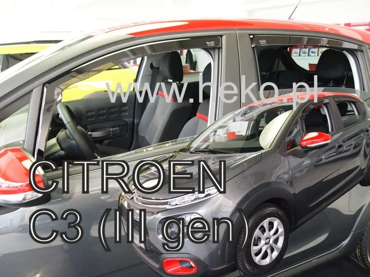 Ofuky oken Citroen C3 2016-, + zadní