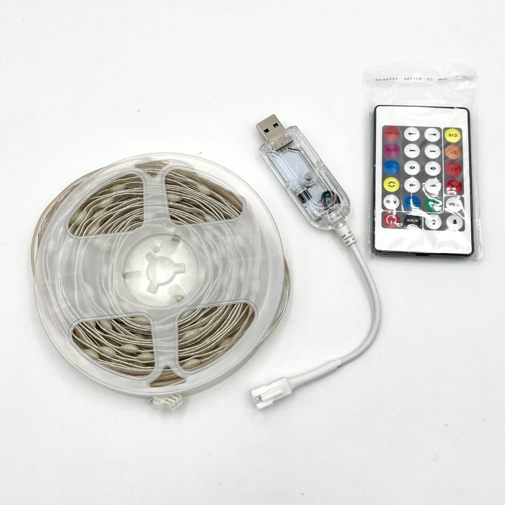 VÝPRODEJ - LED USB 10m 5V světelný, barevný kabel s Bluetooth