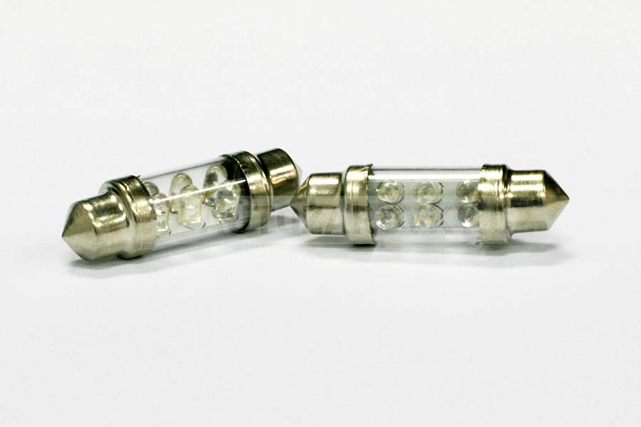 Sufitka modrá, 6 LED, 39mm, 1ks 