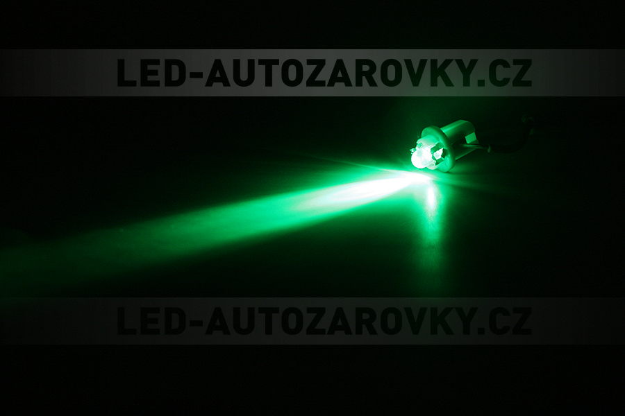 Sada LED žárovek do palubní desky, zelená barva, patice B8,5D