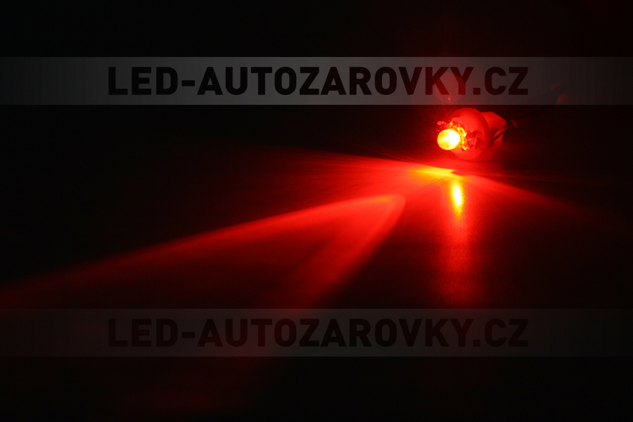 Sada LED žárovek do palubní desky, červená barva, patice B8,5D