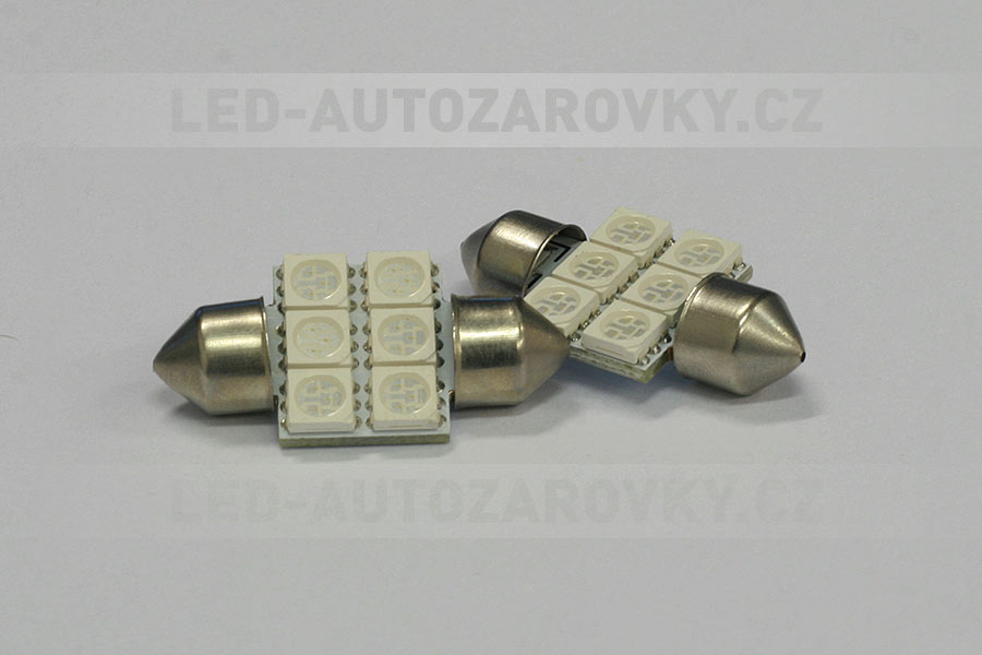 Sufitka zelená - Super Light, 6 SMD LED, 31mm