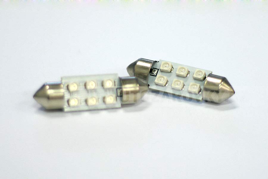Sufitka modrá - Super 6xSMD LED, 39mm
