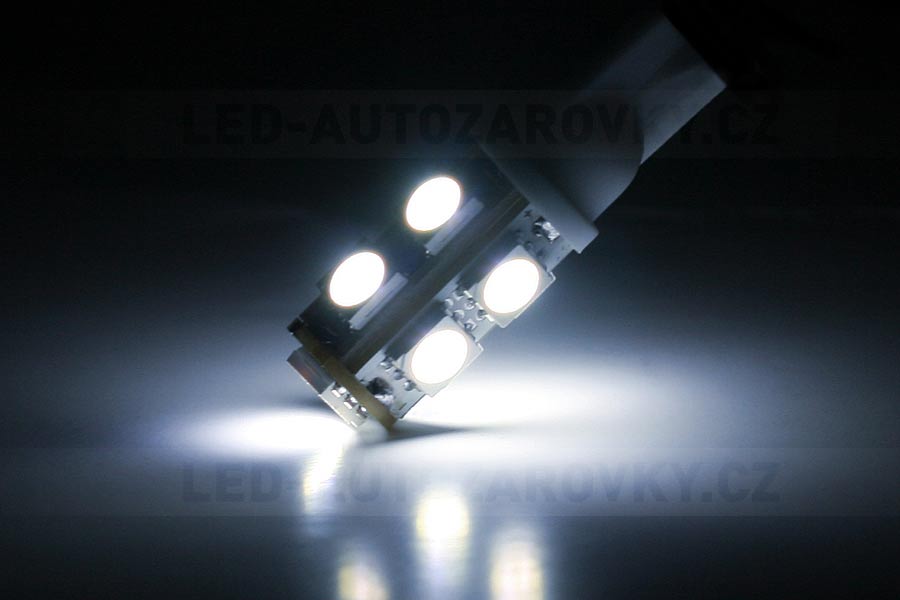 LED T10 - 9 x LED SMD BÍLÉ - bezpaticové, 1ks