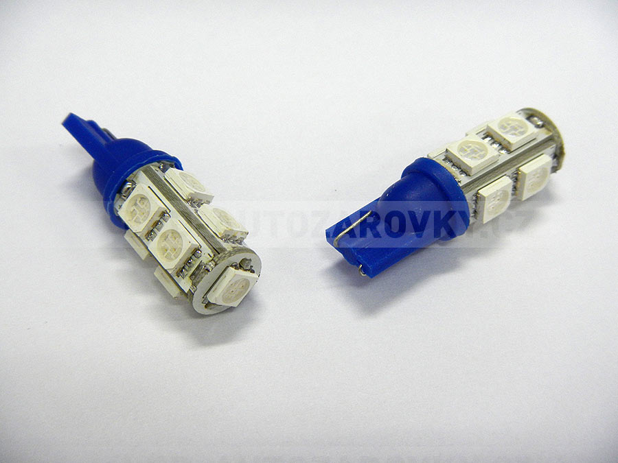 LED T10 - 9 x LED SMD MODRÉ - bezpaticové, 1ks