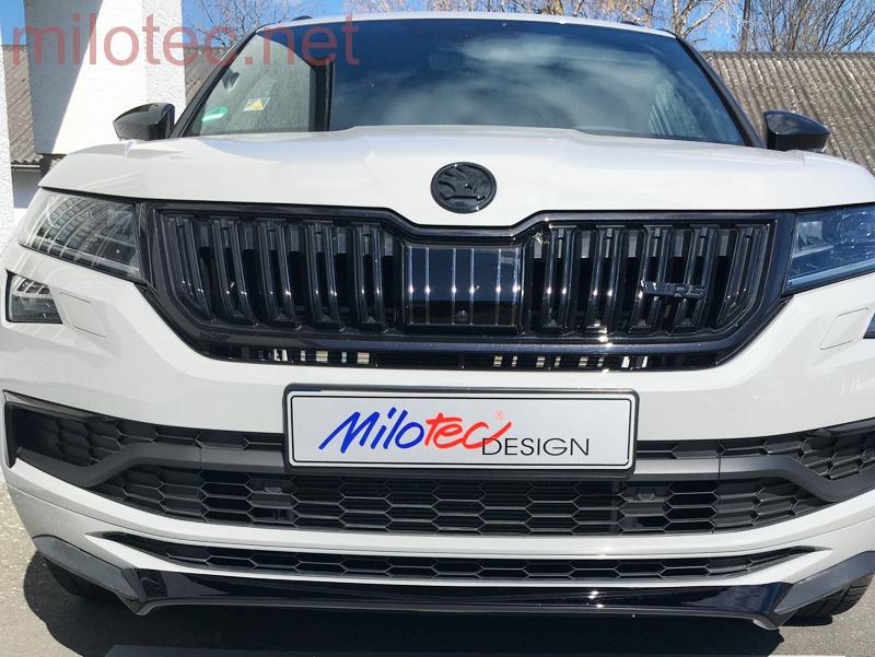 Přední spoiler, černý lesklý "klavírlak" - Škoda Kodiaq RS/Sportline