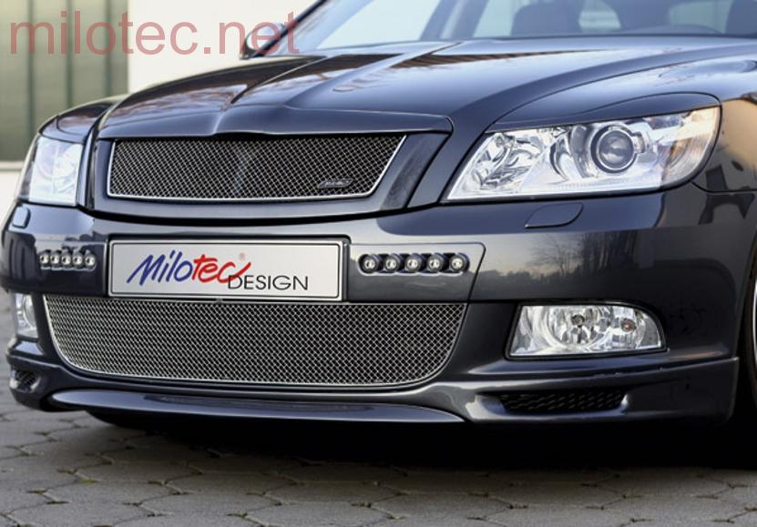 Kryty světlometů (mračítka) "RS", černý lesklý "klavírlak" - Škoda Octavia II. Facelift