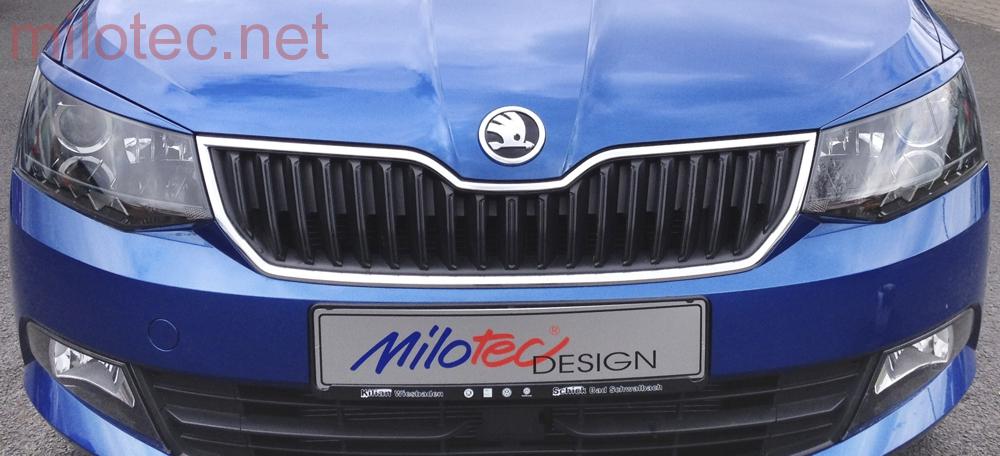 Kryty světlometů (mračítka), černý lesklý "klavírlak" - Škoda Fabia III.