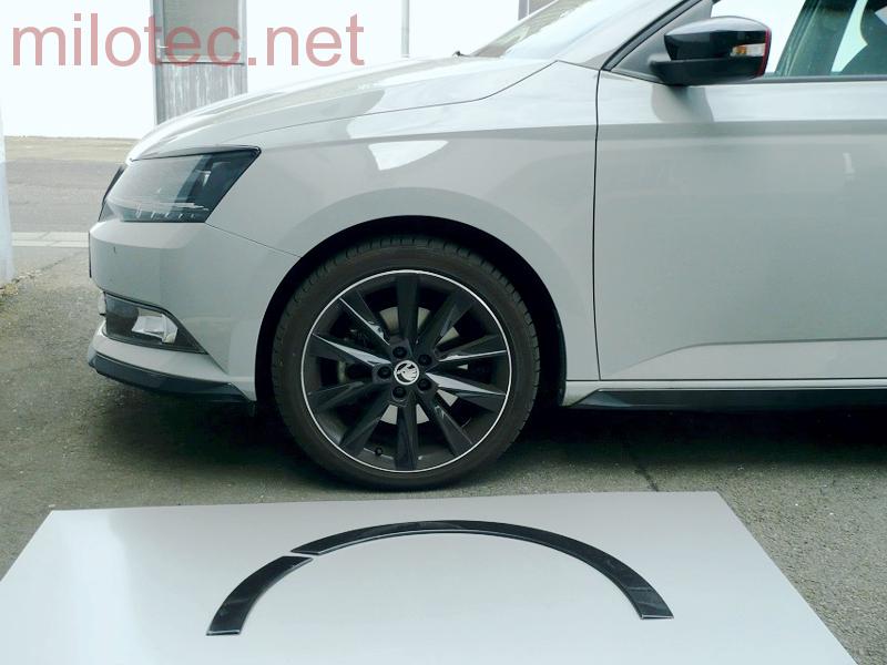 Lemy blatníků, černý lesklý "klavírlak" - Škoda Fabia III. Limousine