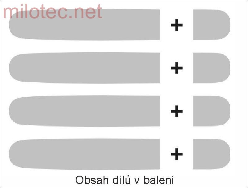 Kryty klik plné, černá metalíza (4+4ks bez zámku) - Škoda Fabia I.