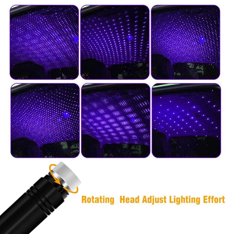 LED USB projektor noční oblohy, barva modrá