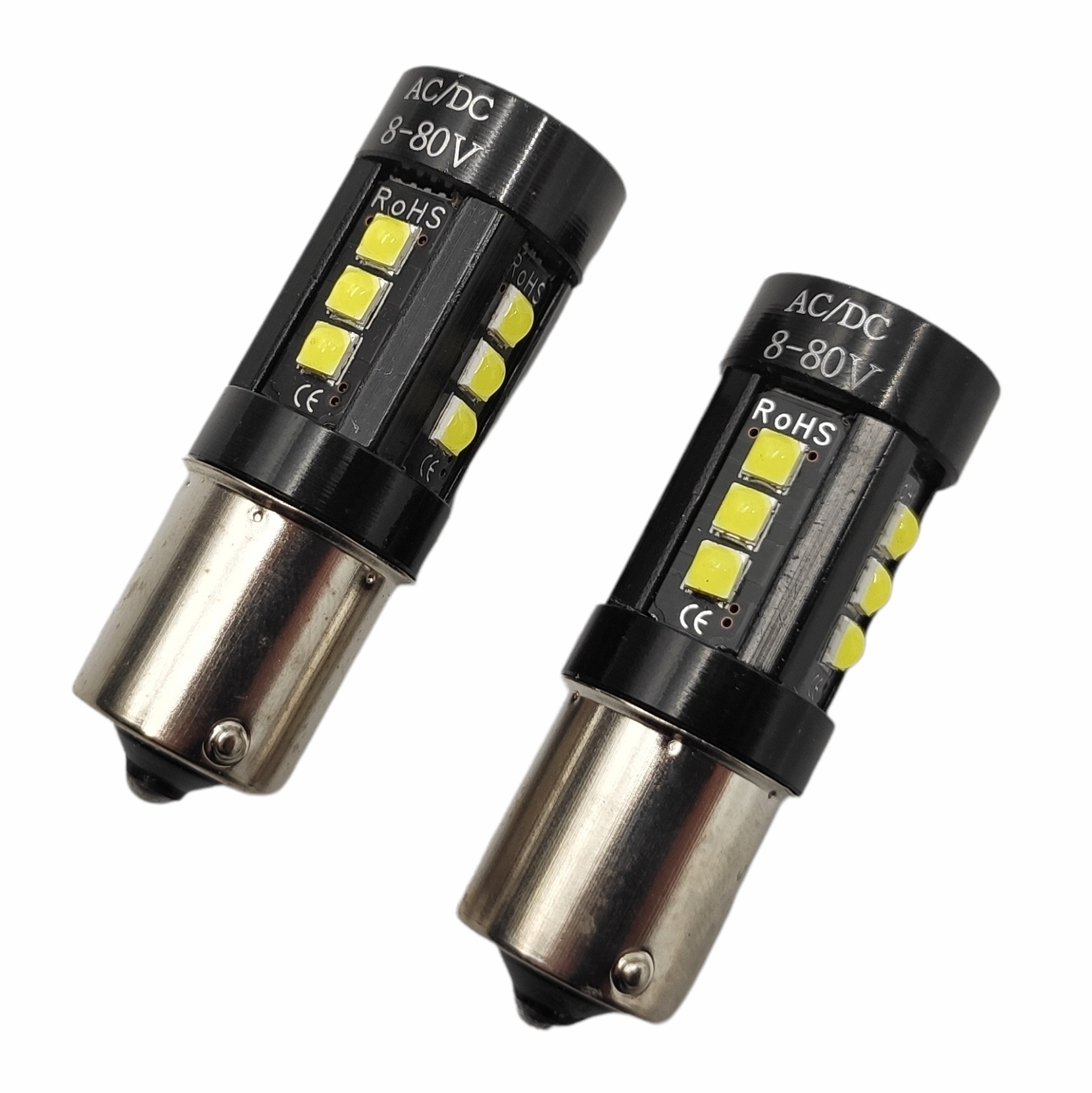 LED žárovka BA15S bílá 15SMD, canbus - vhodná i do denních světel Škoda