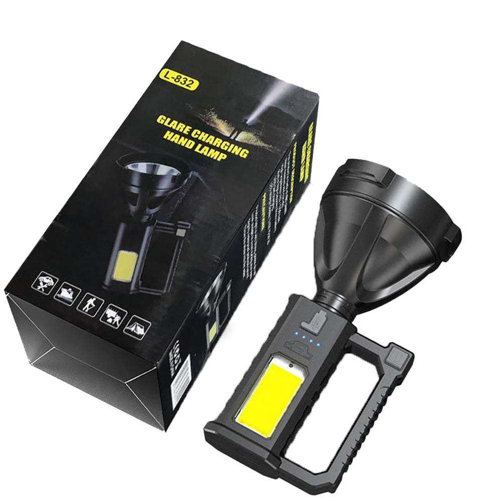 Multifunkční LED svítilna - baterka s vestavěnou dobíjecí baterií a stojánkem 1000lm, 4 režimy svícení, až 8h