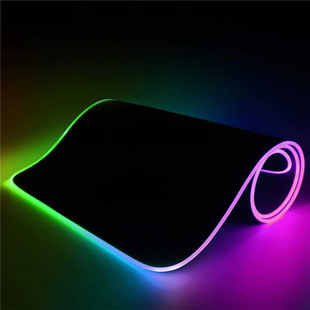 Herní podložka pod myš 35x25cm, RGB LED podsvícení, 13 režimů svícení
