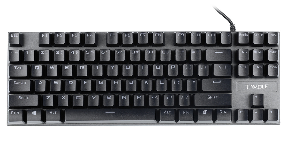 Herní mechanická klávesnice s RGB LED podsvícením, TKL bez numeriky, modré spínače