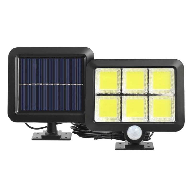 Sada 5ks LED solární světlo - reflektor 120 COB LED s modulárním solárním panelem, pohybový a soumrakový senzor, s dálkovým ovládáním