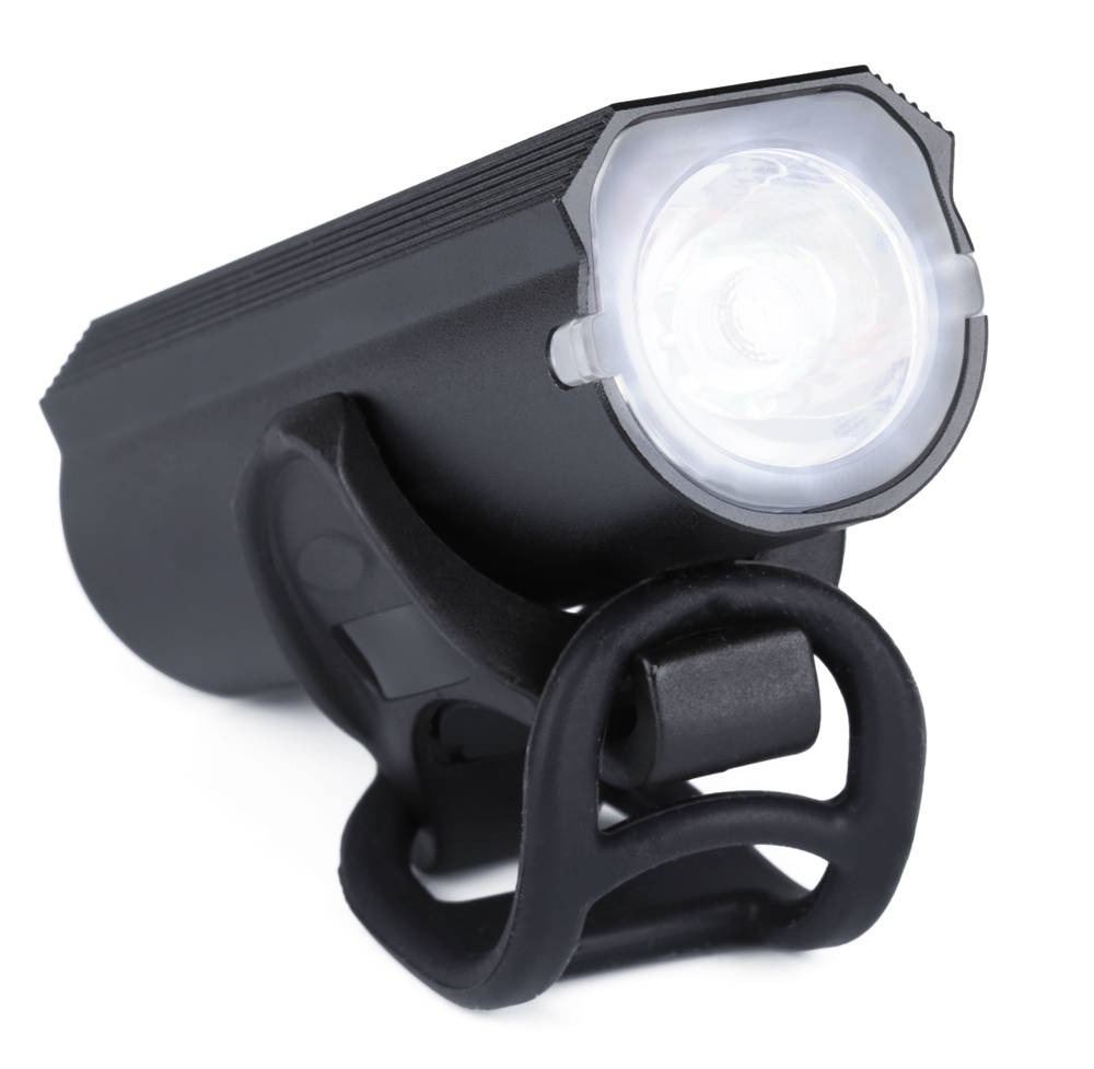 LED USB PREMIUM přední světlo na kolo, XM-L T6 CREE LED, 400lm, 5 režimů svícení, baterie 2200mAh, hliník