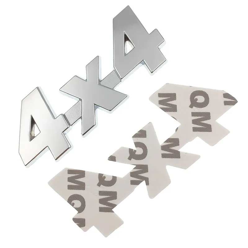 2x Samolepka 3D 4x4, barva chrom