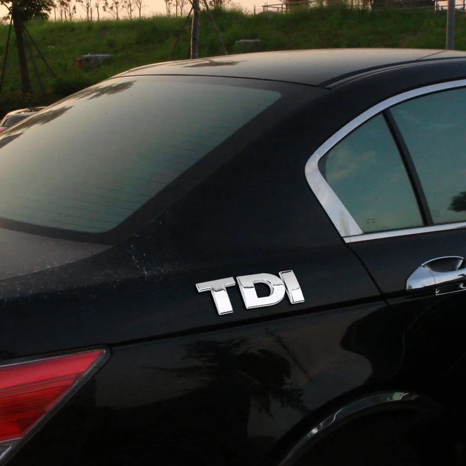2x Samolepka 3D TDI, barva chrom