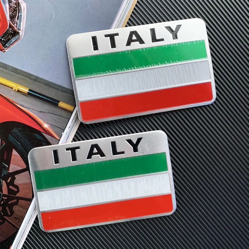 2x Samolepka 3D ITALY, barva chrom