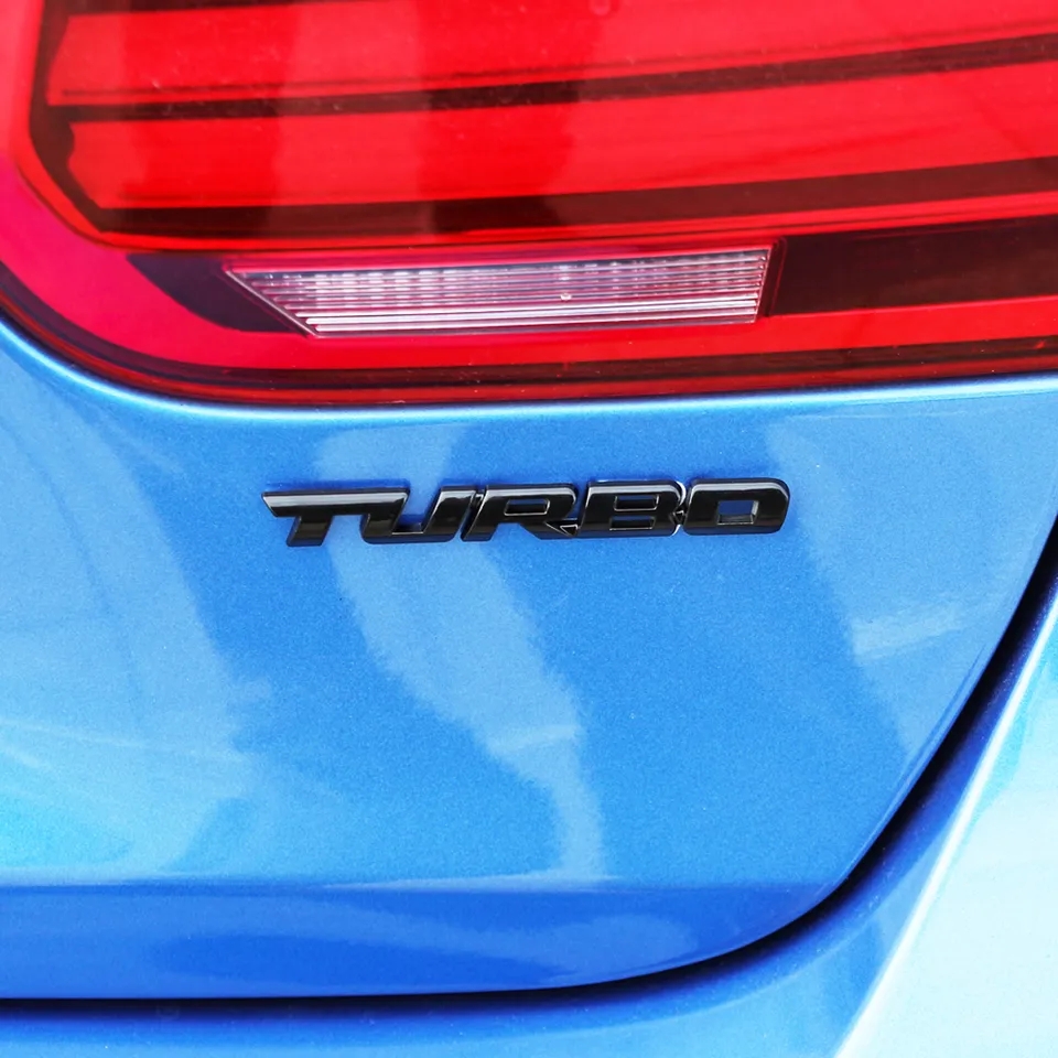  Samolepka 3D TURBO, barva chrom/černá