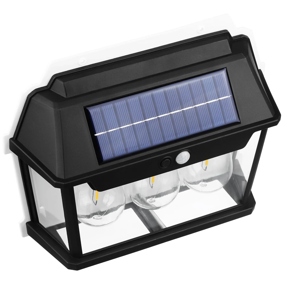 Solární nástěnné světlo 3 LED s detektorem pohybu RETRO 38W 1800mAh 600LM 120°