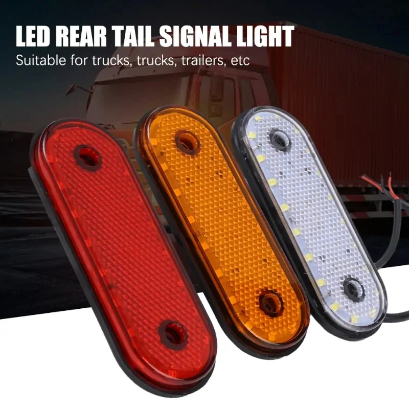 2x LED výstražné blikající obrysové světlo 12/24V 20SMD, oranžové