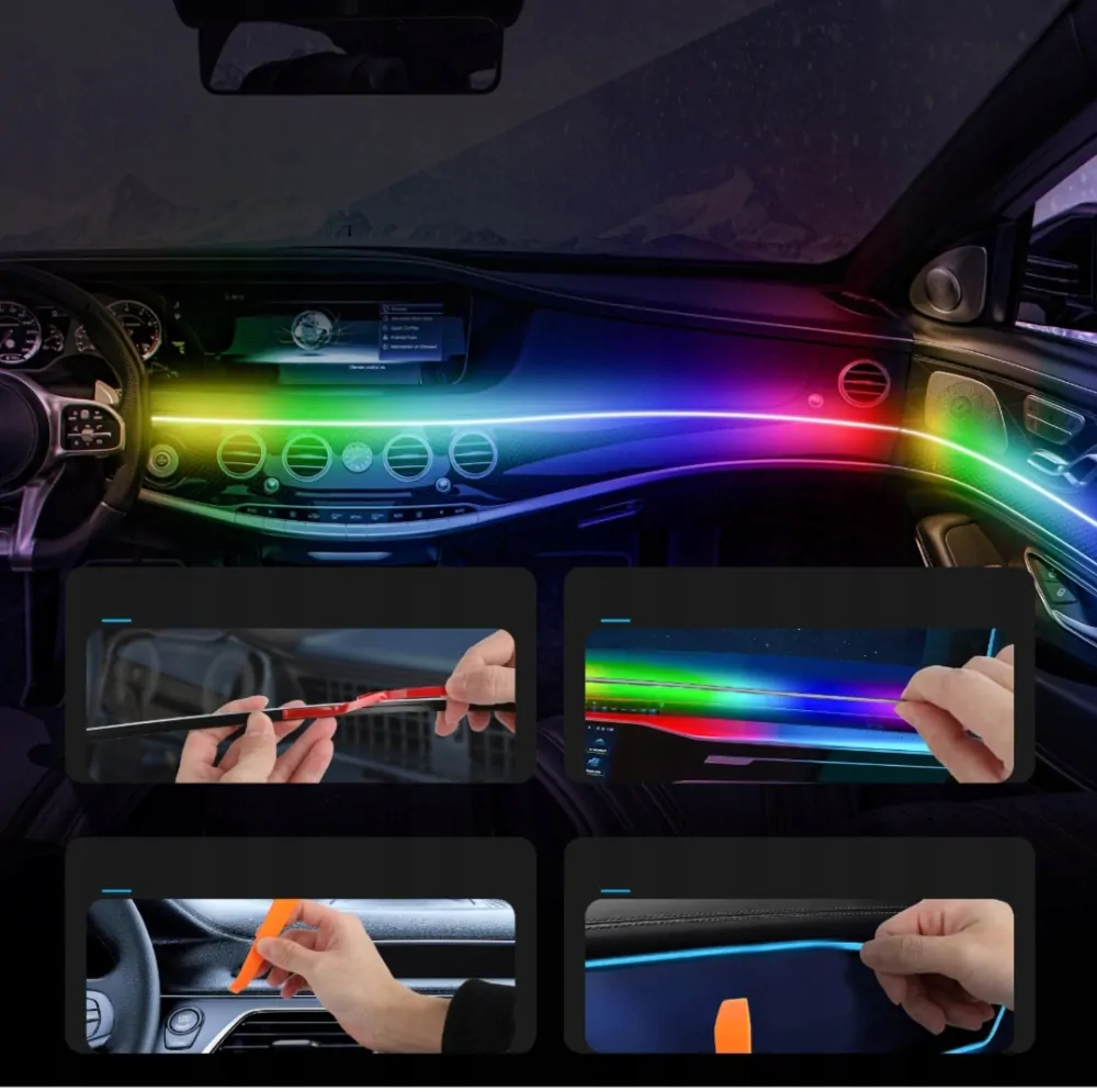 Ambientní RGB LED osvětlení, iOS a Android s Bluetooth, 110cm, 5V