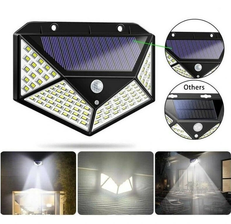 Solární světlo, sada 5ks s detektorem pohybu 100 LED 20W 270°