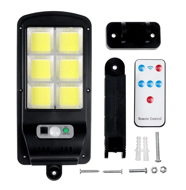 Solární světlo s čidlem pohybu, 120 COB LED, solární venkovní lampa
