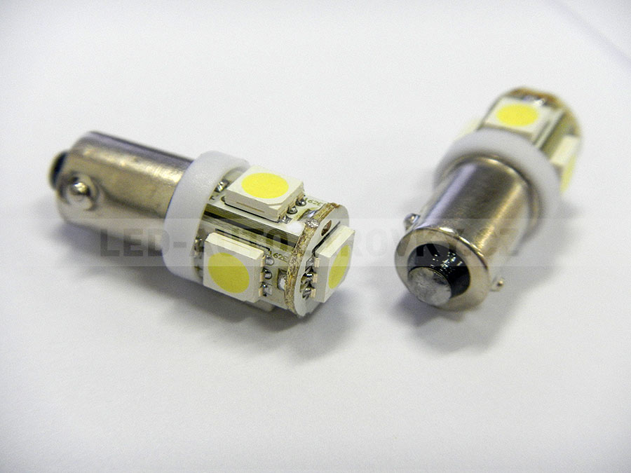Parkovací světlo BA9S - 5 x LED SMD BÍLÉ, 1ks