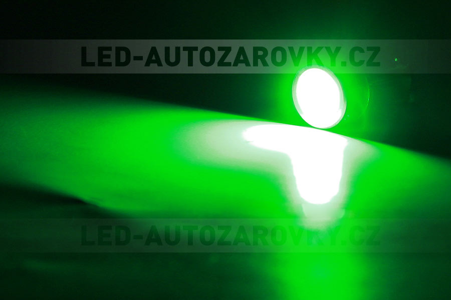 Parkovací světlo - 1x1W LED SMD zelené - patice BA9S, 1ks 