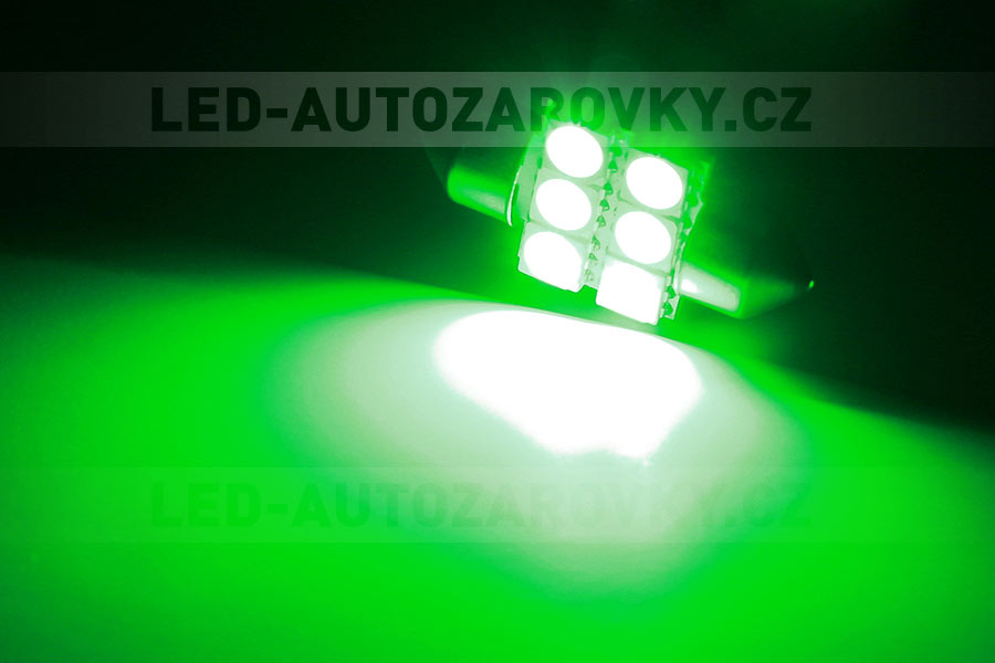 Sufitka zelená - Super Light, 6 SMD LED, 31mm