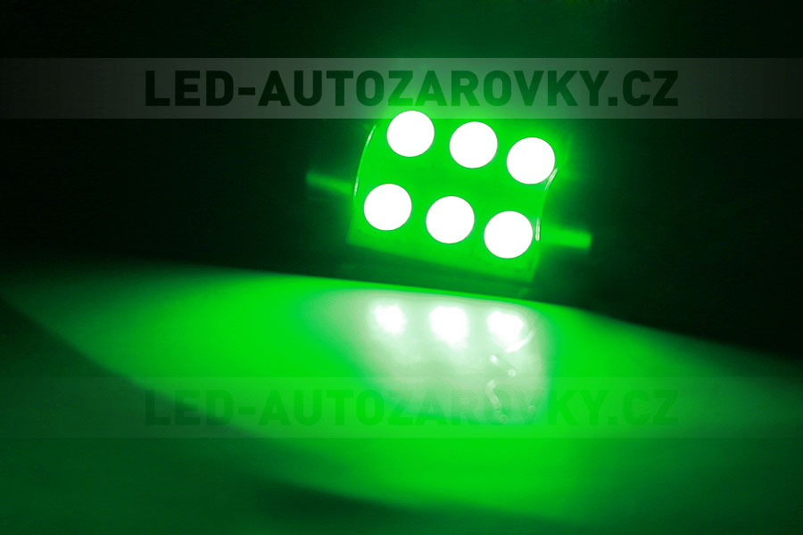 Sufitka zelená - Super Light, 6 SMD LED, 36mm