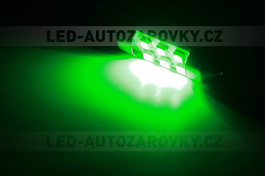 Sufitka zelená - Super 6xSMD LED, 39mm