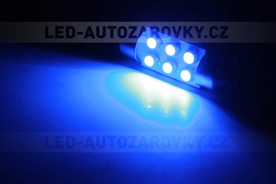 Sufitka modrá - Super 6xSMD LED, 41mm