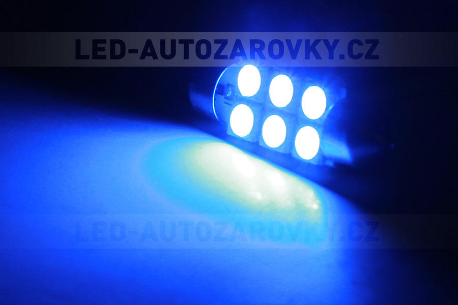 Sufitka modrá - Super 6xSMD LED SINGLE, 39mm