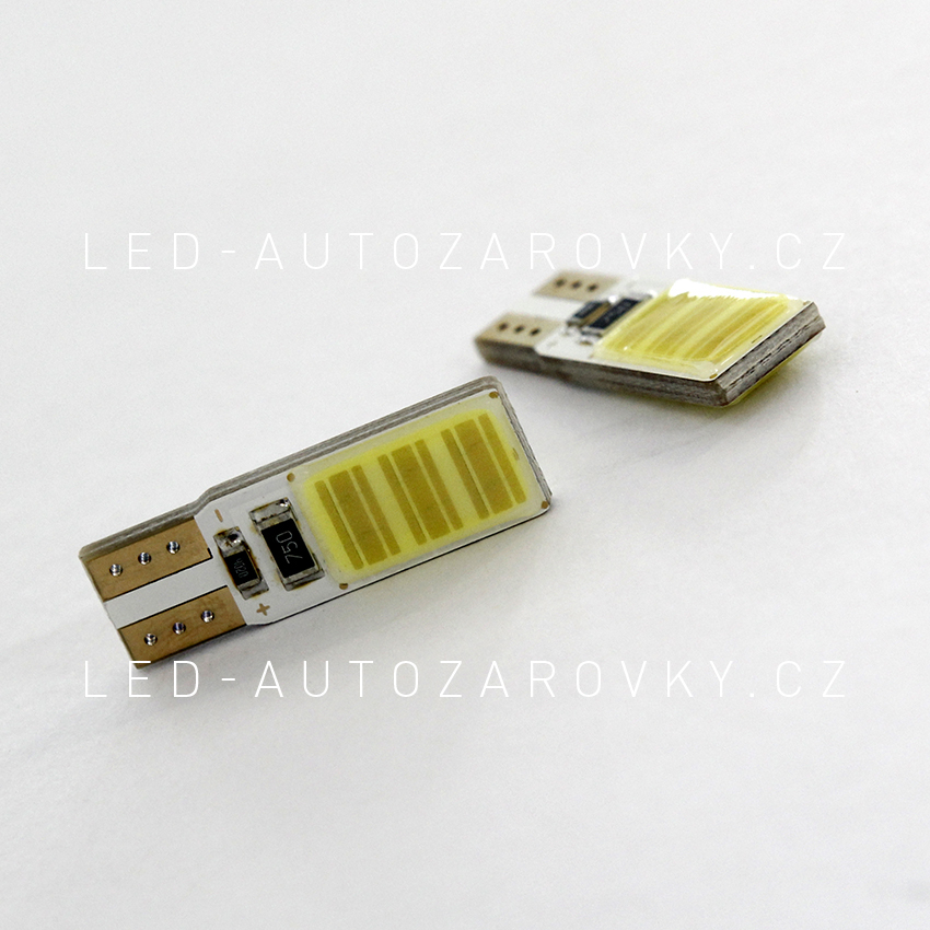 VÝPRODEJ - CAN-BUS bílá parkovací žárovka T10 (W5W) - plochá - 6xSMD, 1ks