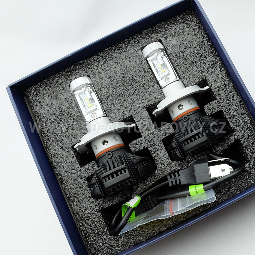 LED headlight H4 - X3 6000lm 50w IP67 - 3000k / 6500k / 8000k